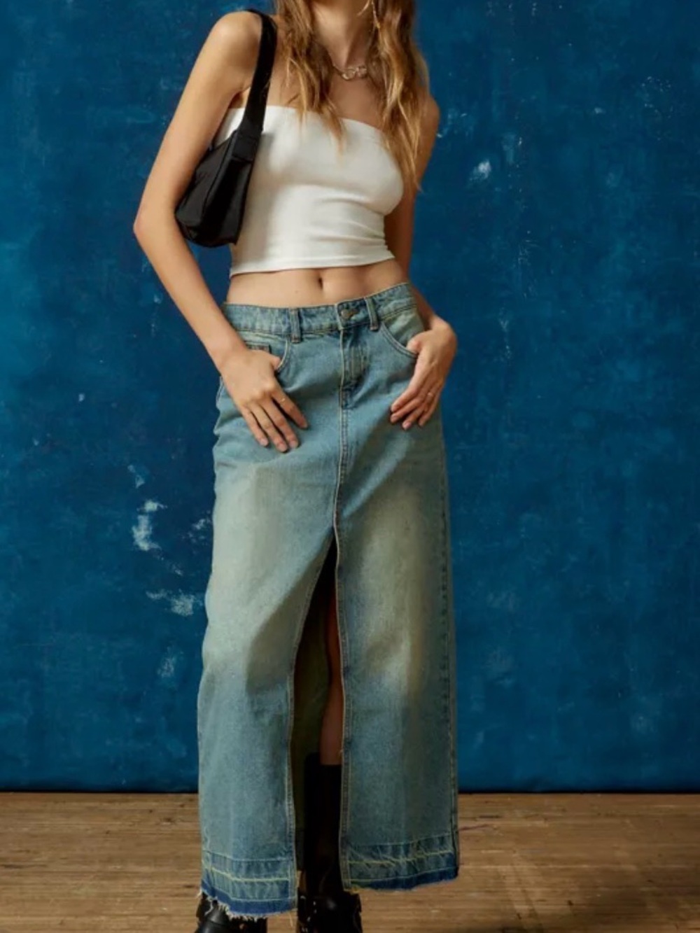 Urban Outfitters BDG Mandi A-Line Denim Maxi Skirt